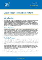 Green Paper on Disability Reform