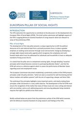 Submission on European Pillar of Social Rights